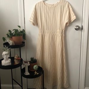 Ivory and Black Striped Dress
